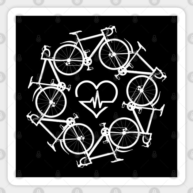 Cycling Heartbeat Sticker by HobbyAndArt